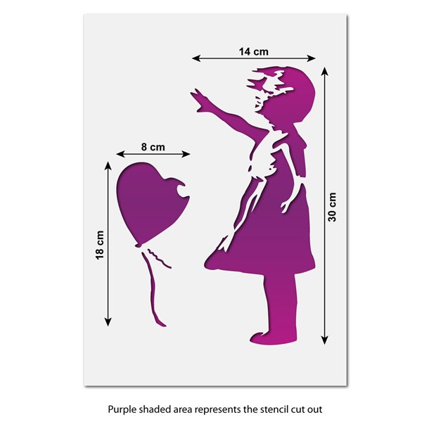 A3 Banksy Balloon Girl Stencil Size Guide